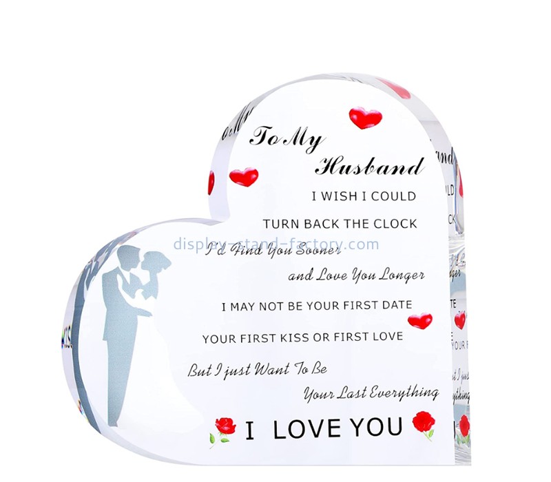 Lucite item manufacturer custom acrylic funny anniversary valentine's day gift block NLC-107