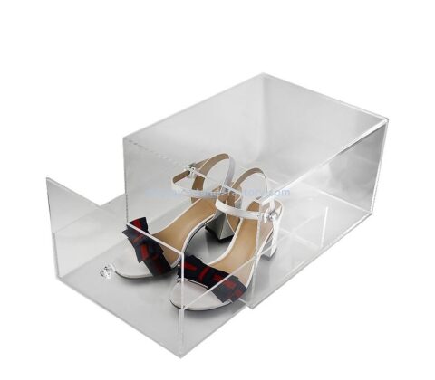 Custom acrylic shoe box plexiglass shoe organizer box NAB-1797