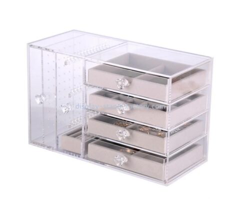 Plexiglass supplier offer custom acrylic jewelry organizer perpsex jewelry drawer box\'s service NAB-1565