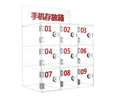 OEM supplier customized acrylic phone locker plexiglass storage cabinet NAB-1446