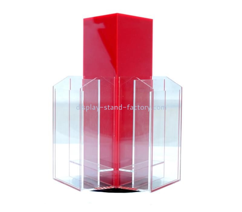 OEM supplier customized acrylic desktop three sided rotating brochure holder NBD-761