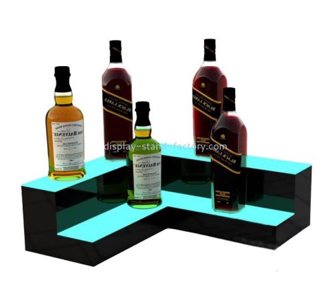 Customized acrylic light-emitting wine display shelf remote control colorful LED transformation cocktail display wine display rack NLD-040