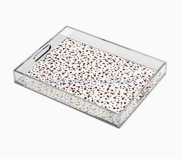 Acrylic supplier custom lucite decoratvie tray with handle STD-373