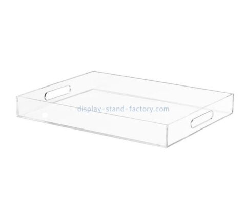 Acrylic manufacturer customize plexiglass serving tray with handle STD-343