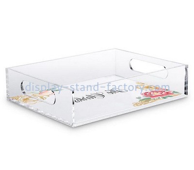 Lucite manufacturer customize plexiglass decorative tray with handles STD-342