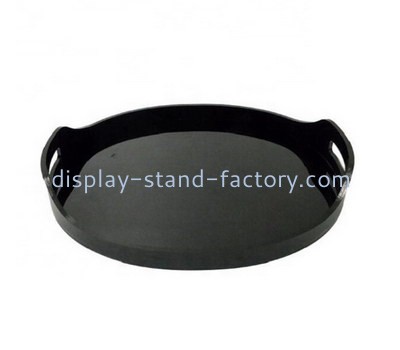 Perspex manufacturer customize round acrylic serving tray with handle STD-326