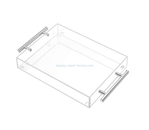 Lucite supplier customize plexiglass serving tray with handle STD-317