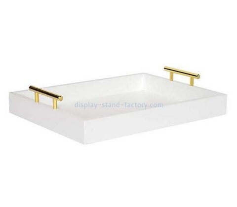 Acrylic supplier customize plexiglass serving tray holder with handle STD-313