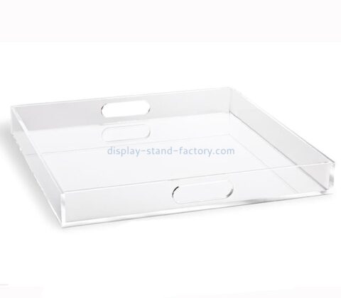 Acrylic supplier customize lucite serving tray with handles STD-297