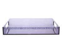 Acrylic manufacturer customize plexiglass breakfast tray with handles STD-263