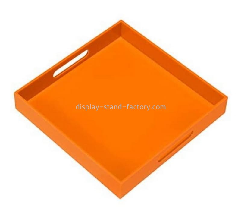 Acrylic supplier customize plexiglass serving tray orange STD-241