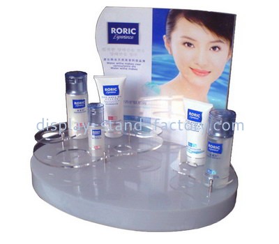 Plexiglass manufacturer customize acrylic skincare display riser perspex makeup display stand NMD-720