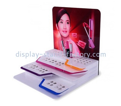 Perspex factory customize acrylic lip gloss display risers plexiglass lipsticks display stands NMD-700