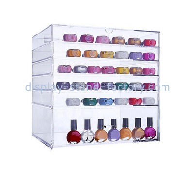 Plexiglass manufacturer customize acrylic countertop cosmetics nail polish bottle storage organizer case with drawer NMD-651