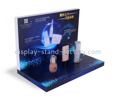 Customize free design acrylic cosmetic display stand perspex makeup display holder plexiglass skin care products display risers NMD-614