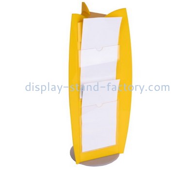 Custom acrylic 3-sided rotating sign holder perspex leaflet display stand plexiglass menu holder NBD-750