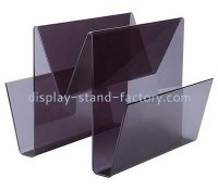 Custom freestanding modern acrylic magazine holder perspex display stand lucite file folder rack NBD-747