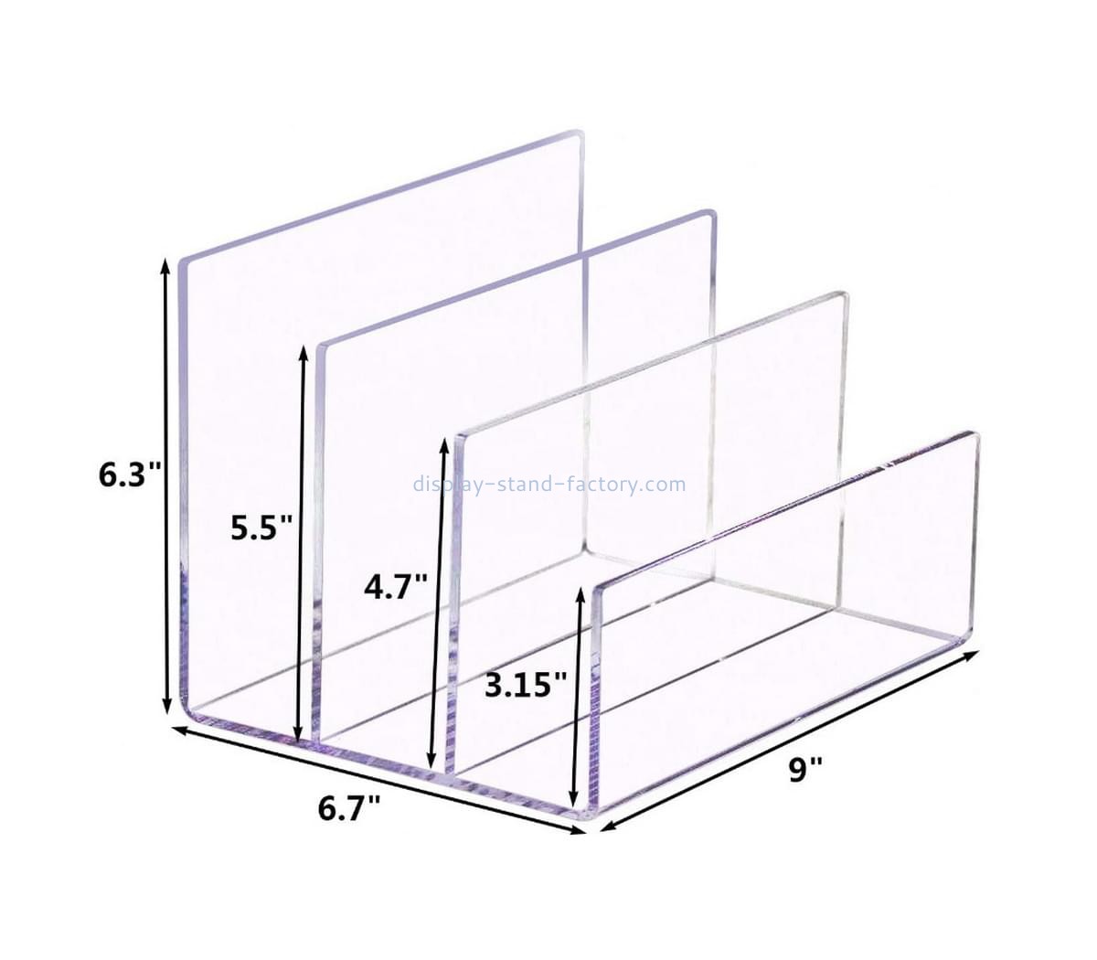 Customize acrylic desktop file forter holder lucite office file organizer for document paper letter book envelope NBD-736