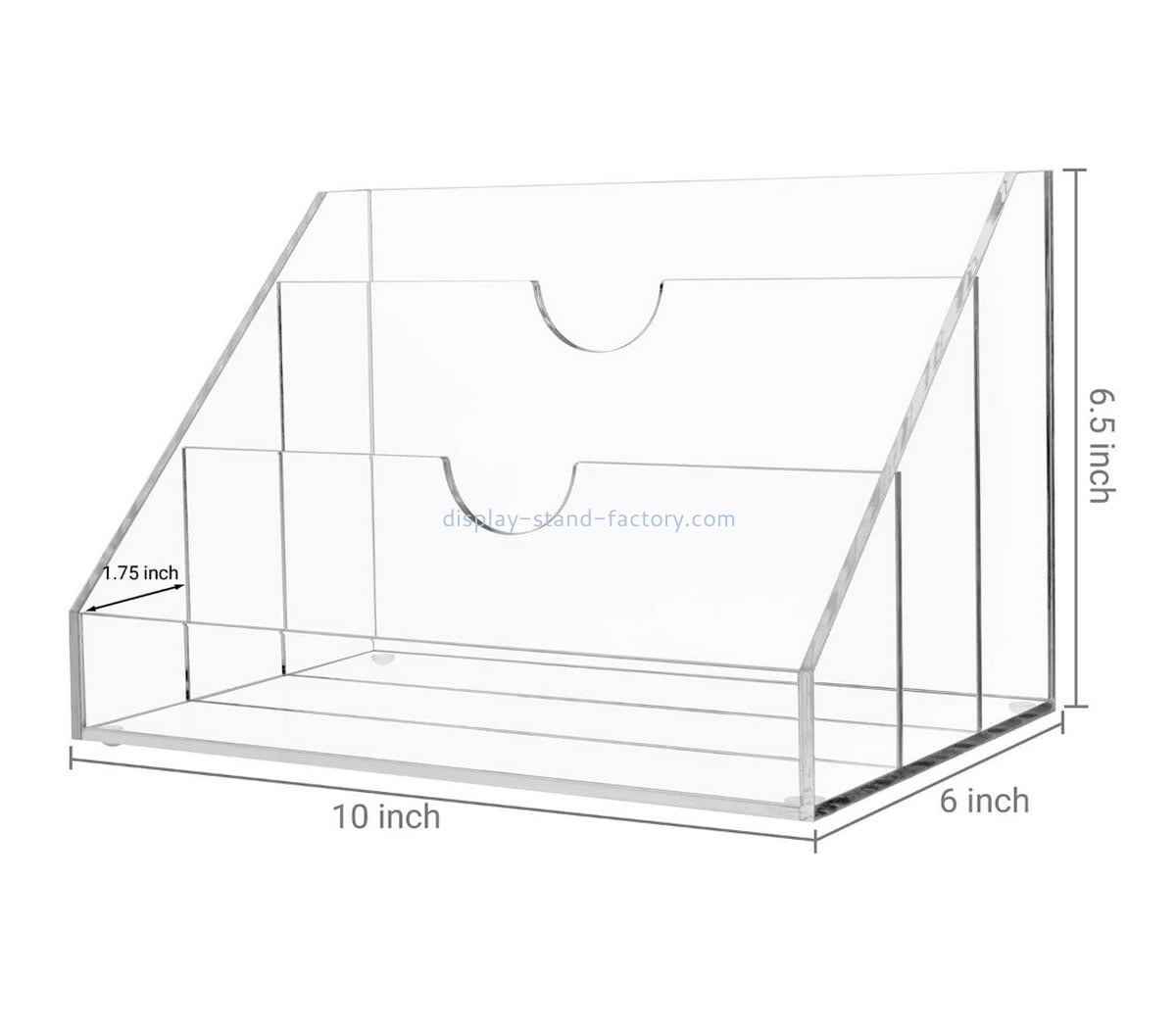 Custom 3-slot clear acrylic perspex tabletop mail Sorter & desktop organizer NBD-721