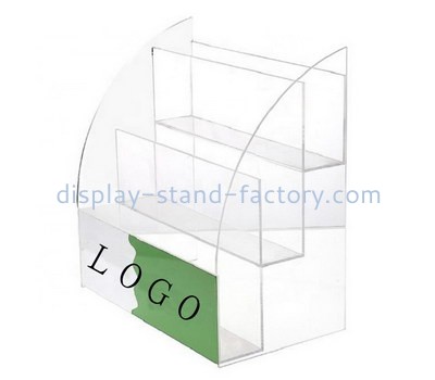 Custom 3 tiers acrylic brochure holder with logo NBD-640