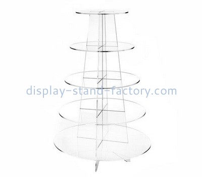 Custom 5 tiers round acrylic cake display stands NFD-280