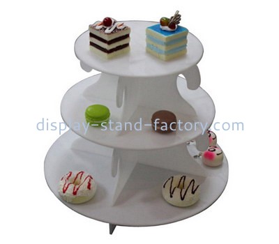 Custom 3 tiers white acrylic cake display stands NFD-222