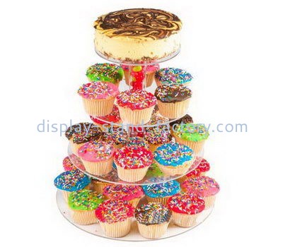 Custom 4 tiers clear acrylic cake and cupcakes display stands NFD-216