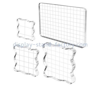 Custom acrylic stamping blocks with grid lines NBL-124