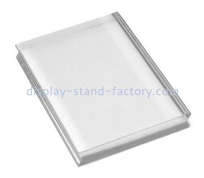 Custom clear perspex stamp block with finger groove NBL-111