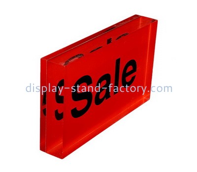 Custom red perspex sign display block NBL-109