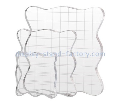 Custom acrylic stamp blocks with grids lines NBL-068