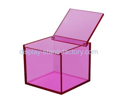 Custom square pink acrylic box with lid NAB-1355