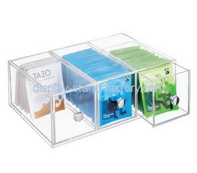 Custom 3 grids acrylic tea bag drawer box NAB-1354