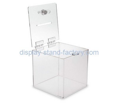 Custom clear acrylic lockable voting box NAB-1342