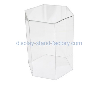 Custom hexagon clear acrylic display case NAB-1277