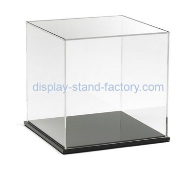 Custom 5 sided clear acrylic display case with blakc base NAB-1274