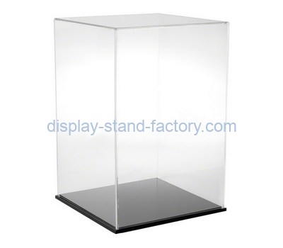 Custom 5 sided clear acrylic display case with black base NAB-1273