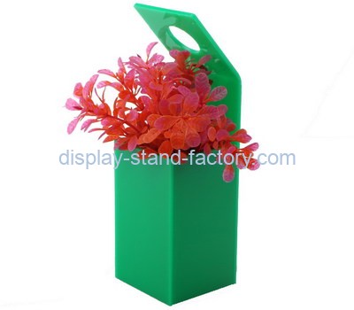 Custom green acrylic flower box with handle NAB-1238