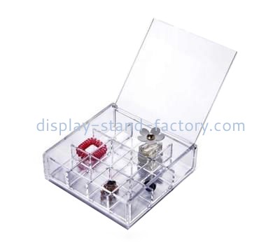 Customize 12 grids small clear acrylic organizer box with lid NAB-1151