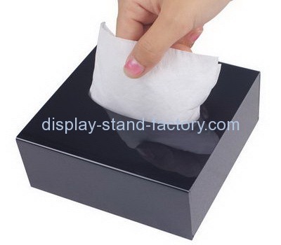 Acrylic black tissue box cover rectangular NAB-1058