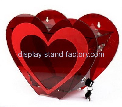 Customize lucite red donation box NAB-801