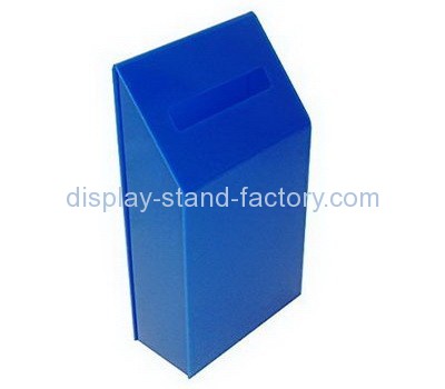 Customize blue acrylic charity boxes cheap NAB-769