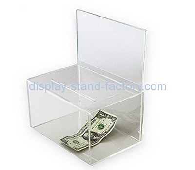 Customize clear acrylic locking donation box NAB-763