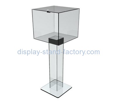 Customize clear acrylic floor standing charity collection boxes NAB-715