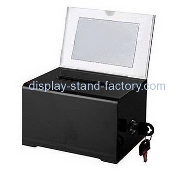 Customize black acrylic money collection boxes for charity NAB-714