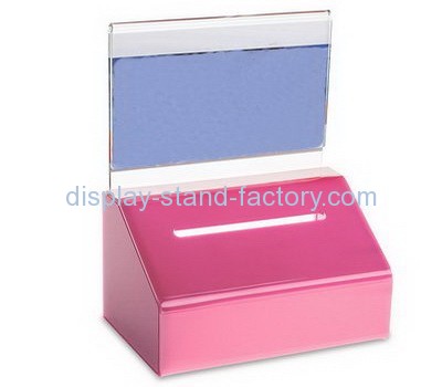 Customize pink acrylic lockable suggestion box NAB-689