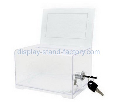 Customize clear acrylic ballot box with lock NAB-682