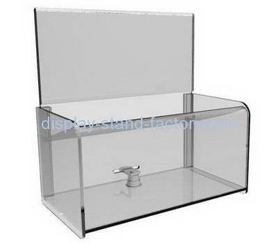 Customize large acrylic charity boxes cheap NAB-676