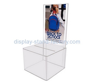 Customize acrylic charity coin collection boxes NAB-671