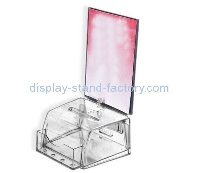 Customize acrylic locking donation box NAB-666